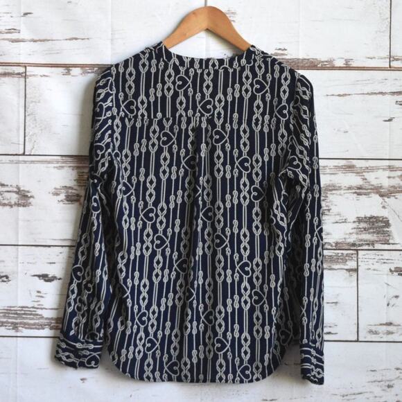 EXPRESS Women's Heart & Rope Print Blouse Size XS - Picture 3 of 5